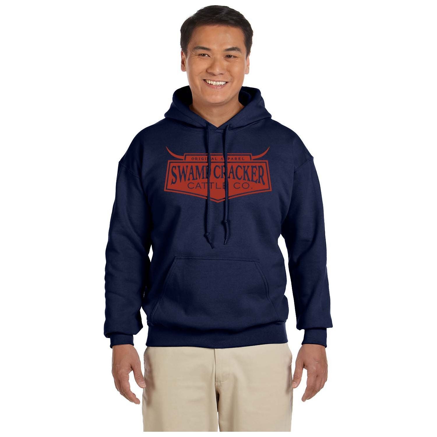Navy Hoodie Red Logo Cattle Co Pullover Hoodie